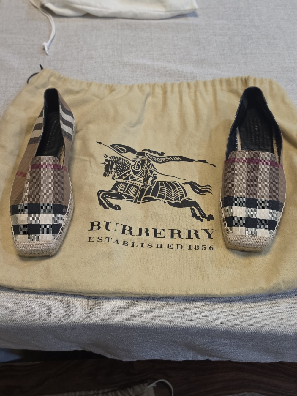 Burberry Beige Check Espadrilles for Men